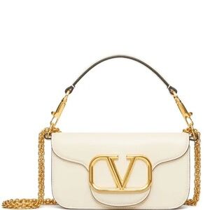 Valentino Cream Crossbody Bag with Gold Chain